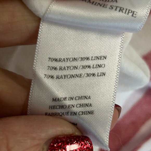 Rails Frida Striped Linen Blend Dress, Carmine Stripe Size Medium - Picture 3 of 9
